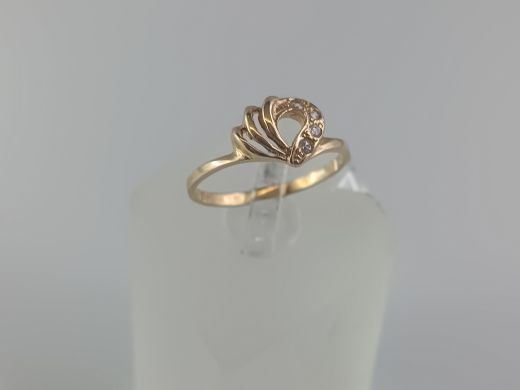 Zelta gredzens ar cirkoniju, 1.45 g, izm. 16.5