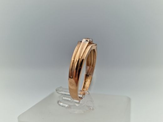 Zelta gredzens ar cirkoniju, 2.04 g, izm. 16