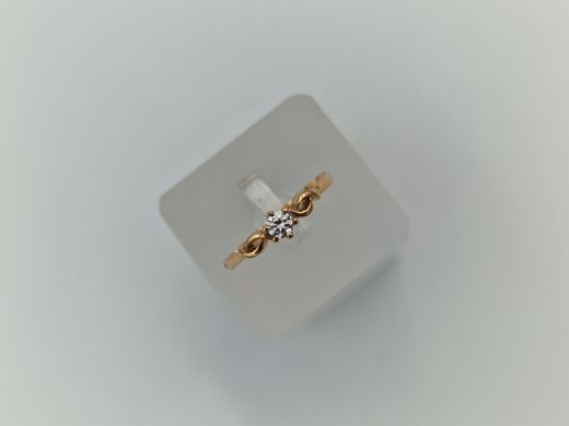 Zelta gredzens ar cirkoniju, 1.83 g, izm. 16.5