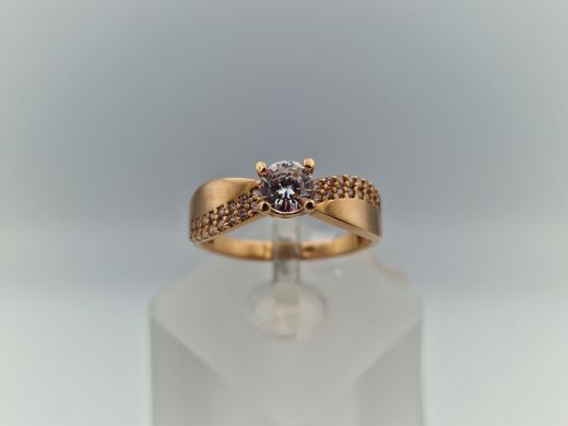 Zelta gredzens ar cirkoniju, 2.61 g, izm. 18