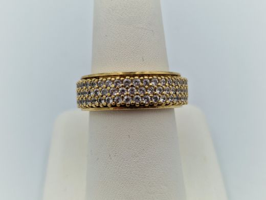 Zelta gredzens ar cirkoniju, 8.74 g, izm. 17.5