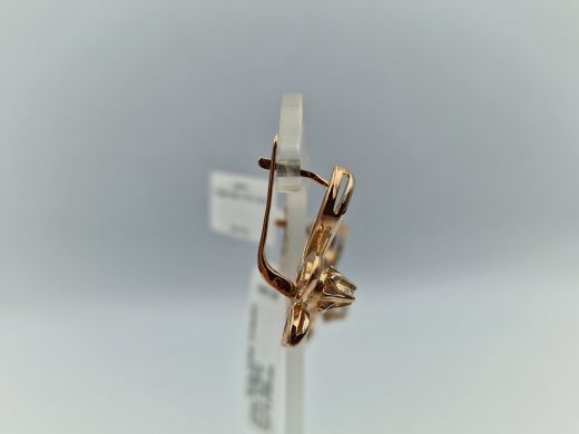 Золотые серьги с бриллиантом, 6.79 г