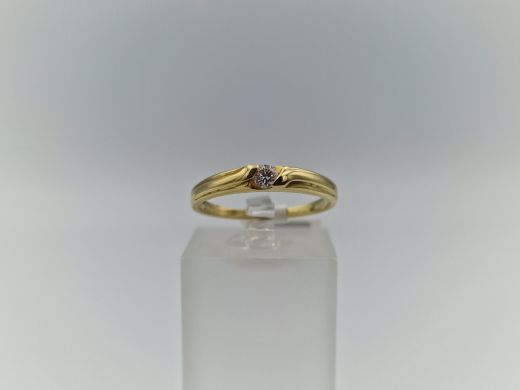 Zelta gredzens ar briljantu, 1.59 g, izm. 16