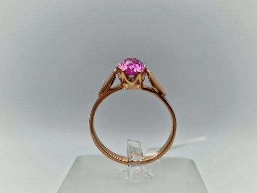 Zelta gredzens ar koraļļi, 2.8 g, izm. 18