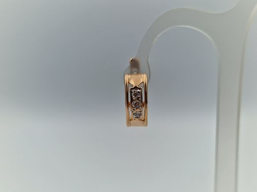 Золотые серьги с цирконом, 2.67 г