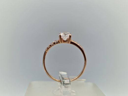 Zelta gredzens ar cirkoniju, 1.1 g, izm. 15.7