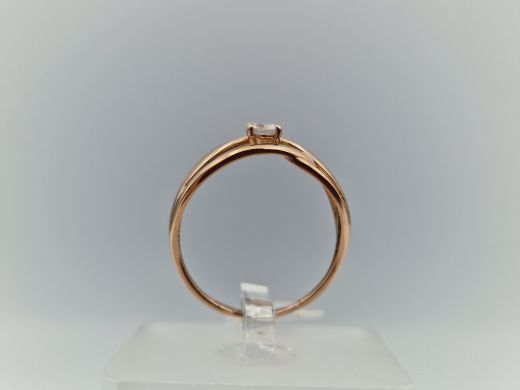 Zelta gredzens ar cirkoniju, 2.15 g, izm. 18