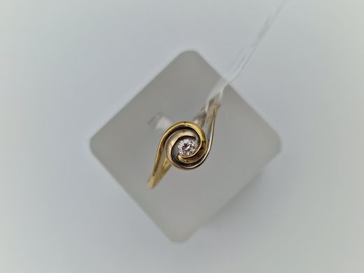 Zelta gredzens ar briljantu, 4.3 g, izm. 17.5