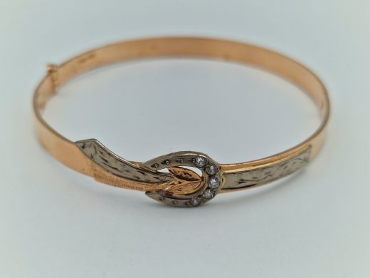 Золотой браслет с цирконом, 17.4 г