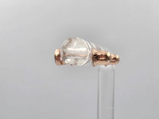Gold earrings with zircon, 0.33 g