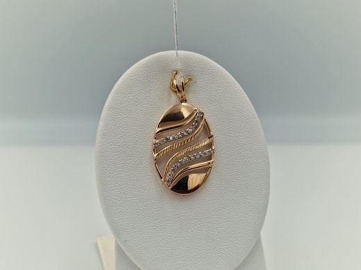 Zelta kulons ar cirkoniju, 3.19 g