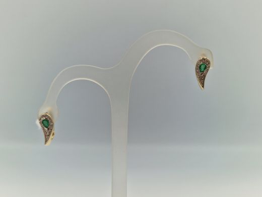 Zelta auskari ar briljantu, 4.2 g