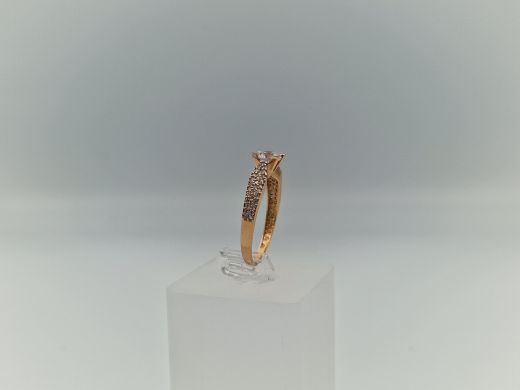 Zelta gredzens ar cirkoniju, 2.59 g, izm. 19