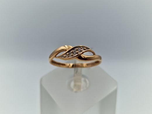 Zelta gredzens ar cirkoniju, 1.32 g, izm. 17.2