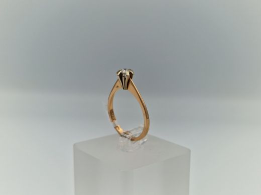 Zelta gredzens ar briljantiem, 2.09 g, izm. 17