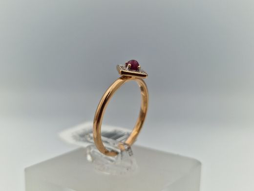 Zelta gredzens ar cirkoniju, 1.68 g, izm. 16.2