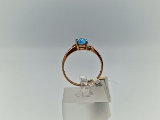 Zelta gredzens ar briljantiem un topāziem, 1.66 g, izm. 17