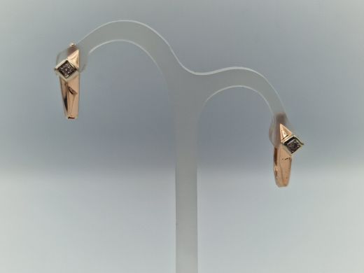 Золотые серьги с бриллиантом, 3.27 г