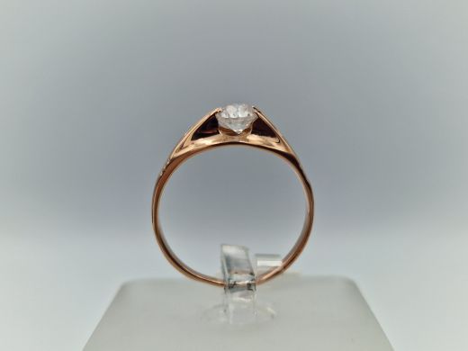 Zelta gredzens ar cirkoniju, 2.73 g, izm. 17