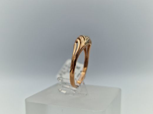 Zelta gredzens ar cirkoniju, 1.76 g, izm. 17