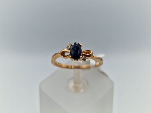 Zelta gredzens ar briljantu, 2.54 g, izm. 17