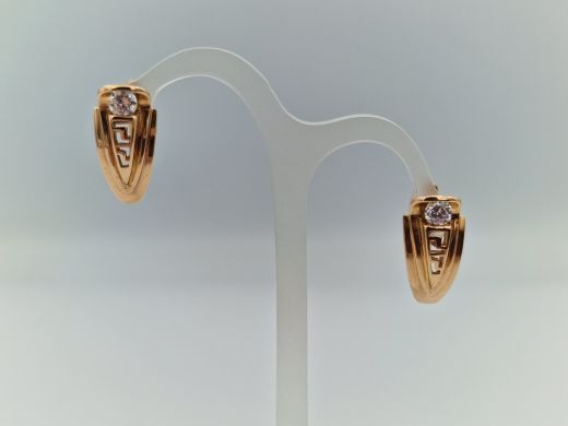 Золотые серьги с цирконом, 5.1 г