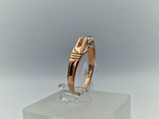 Zelta gredzens ar cirkoniju, 2.73 g, izm. 17