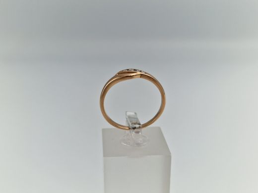 Zelta gredzens ar cirkoniju, 1.56 g, izm. 17.2