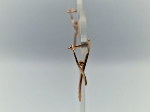 Золотые серьги с цирконом, 2.98 г