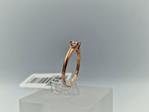 Zelta gredzens ar cirkoniju, 0.84 g, izm. 15.5