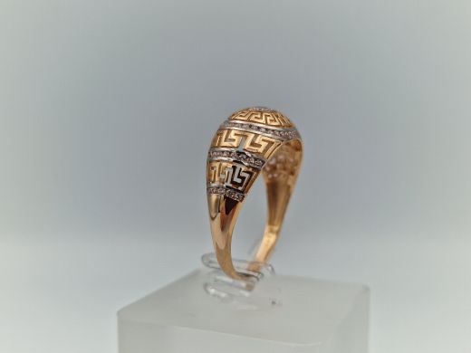 Zelta gredzens ar cirkoniju, 3.19 g, izm. 21