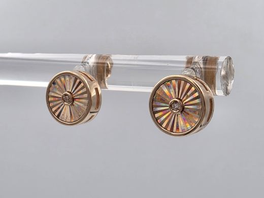 Золотые серьги с цирконом, 2.03 г