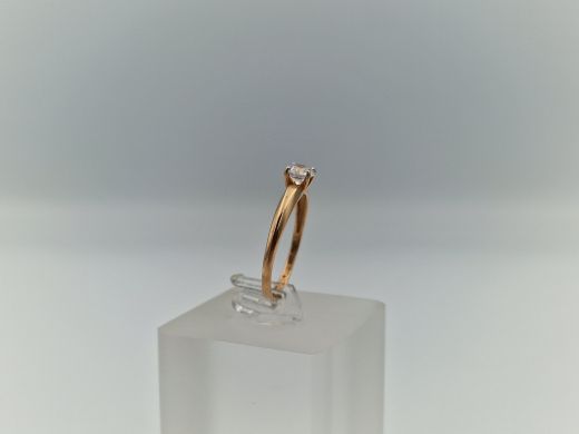 Zelta gredzens ar cirkoniju, 1.63 g, izm. 17.5