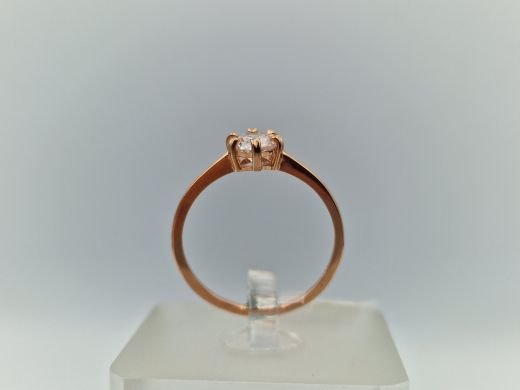 Zelta gredzens ar cirkoniju, 1.29 g, izm. 17