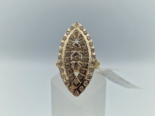 Zelta gredzens ar briljantu, 8.47 g, izm. 19