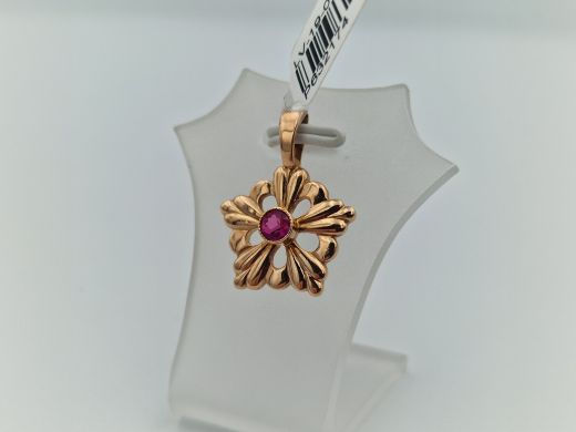 Золотой кулон с кораллом, 3.36 г