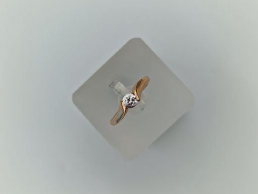 Zelta gredzens ar cirkoniju, 1.94 g, izm. 15