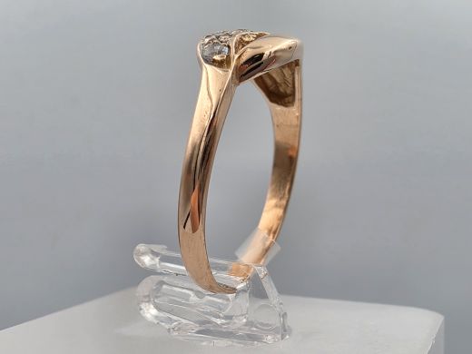 Gold ring with zircon, 1.75 g, size 18
