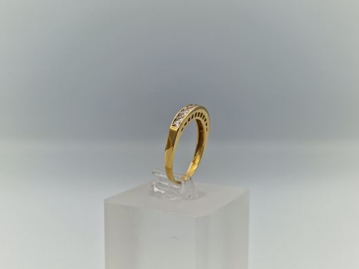 Zelta gredzens ar cirkoniju, 2.61 g, izm. 17