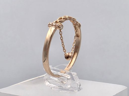 Gold ring with zircon, 1.01 g, size 17.5