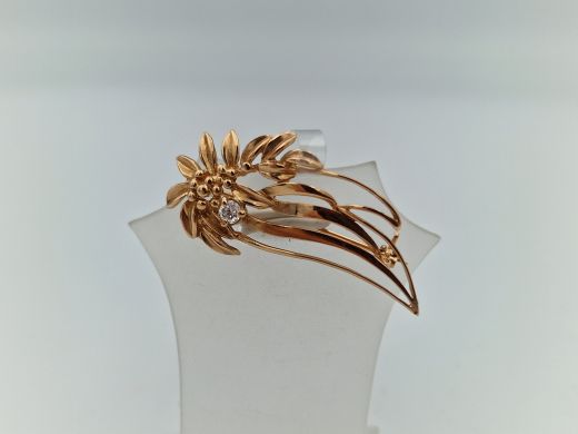 Zelta broša ar cirkoniju, 2.81 g