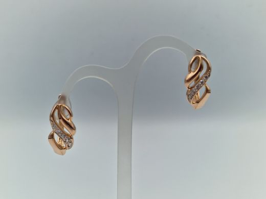 Zelta auskari ar cirkoniju, 4.18 g