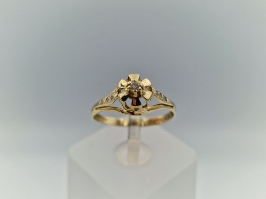 Zelta gredzens ar briljantu, 1.48 g, izm. 18