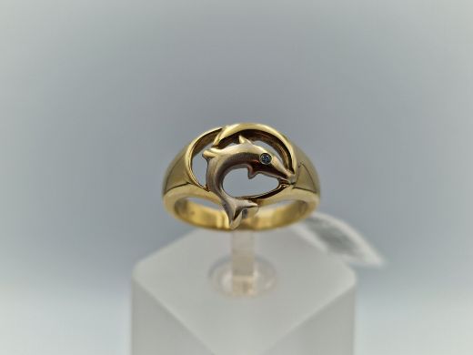 Zelta gredzens ar cirkoniju, 4.94 g, izm. 17.2