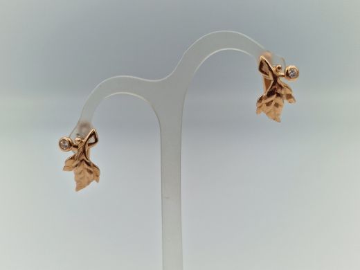 Золотые серьги с цирконом, 2.89 г