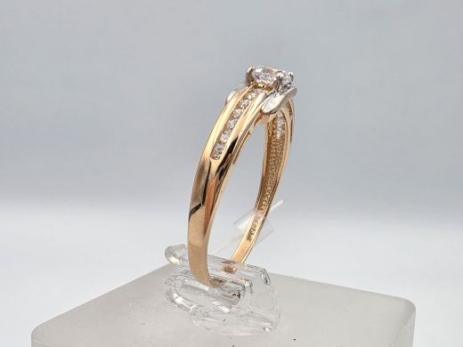 Zelta gredzens ar cirkoniju, 1.57 g, izm. 17.5