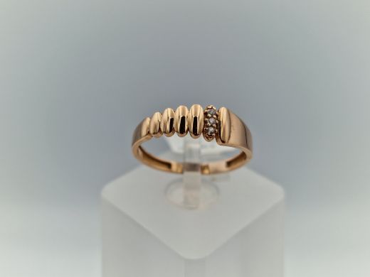 Zelta gredzens ar cirkoniju, 1.52 g, izm. 17.2