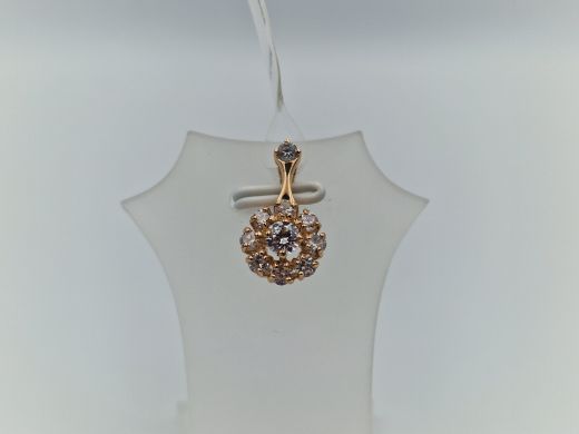Золотой кулон с цирконом, 1.9 г