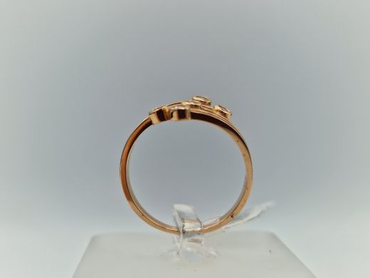 Zelta gredzens ar cirkoniju, 2.67 g, izm. 17.5