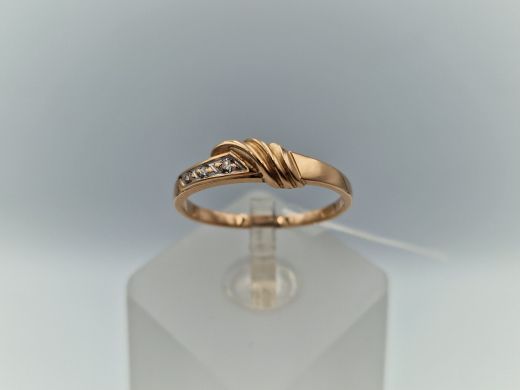 Zelta gredzens ar cirkoniju, 1.75 g, izm. 18